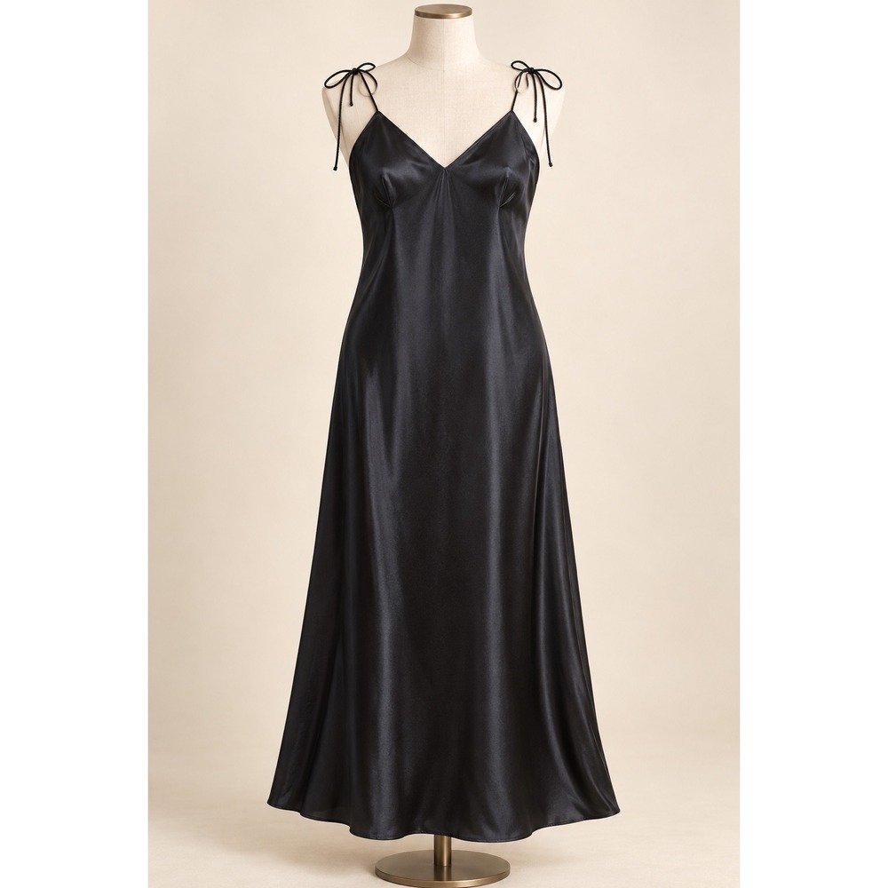 Victoria's Secret Satin Midi Slip Dress Nightgown Sleepwear Minimalist Sz L